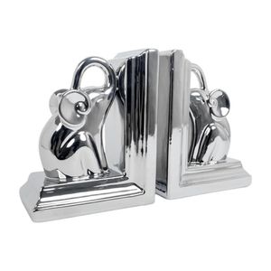 Set de Soportes para Libro con Elefantes Plateados