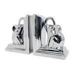 Set de Soportes para Libro con Elefantes Plateados