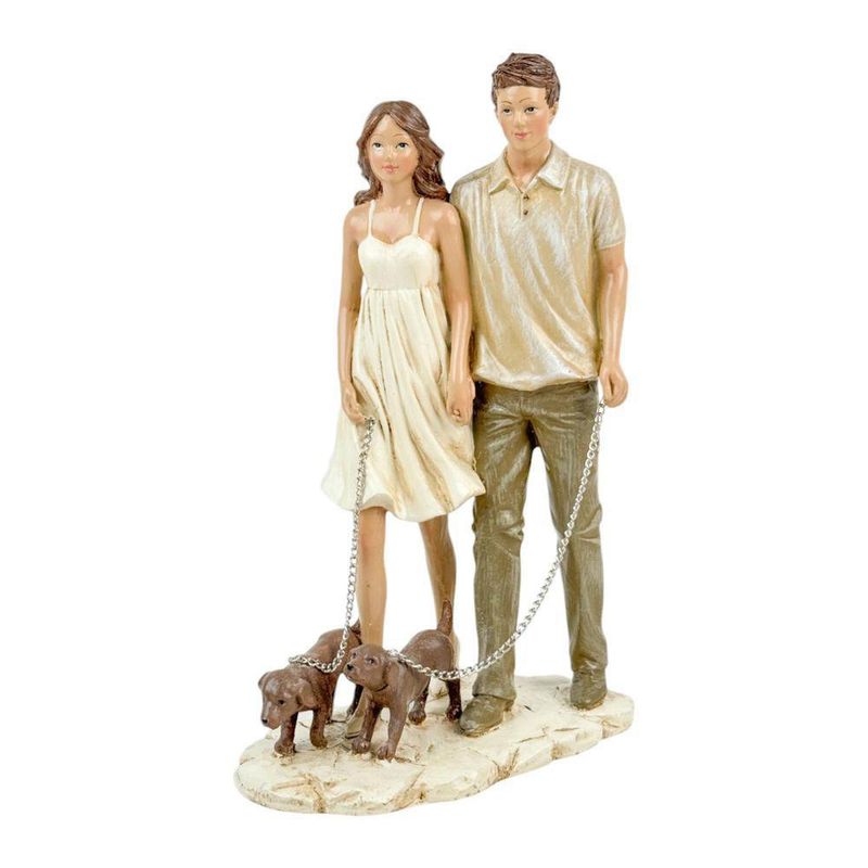 Figura Decorativa de Familia con Perros