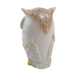 Búho Decorativo Blanco y Dorado