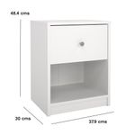 Mesa de Noche con Gaveta Blanco