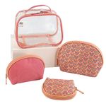 Set de 3 Cosmetiqueras Rosa Corazones Fresh