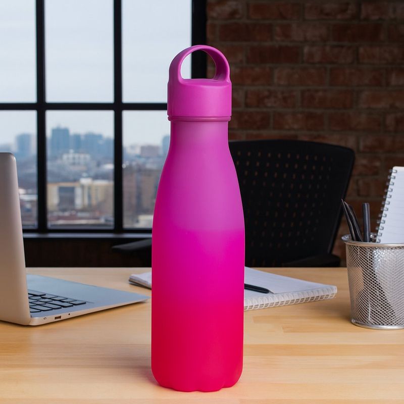 Botella de Agua Mate Bicolor Rosa 500 Ml