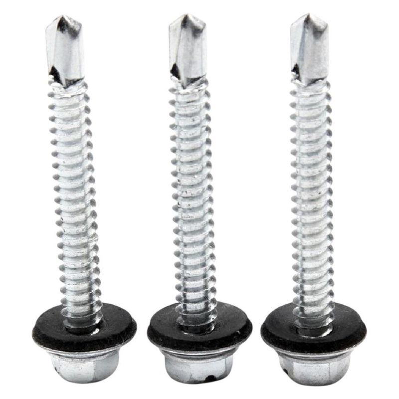 Set de 25 Tornillos Cabeza Hexagonal Punta de Broca de 1/4 Plg