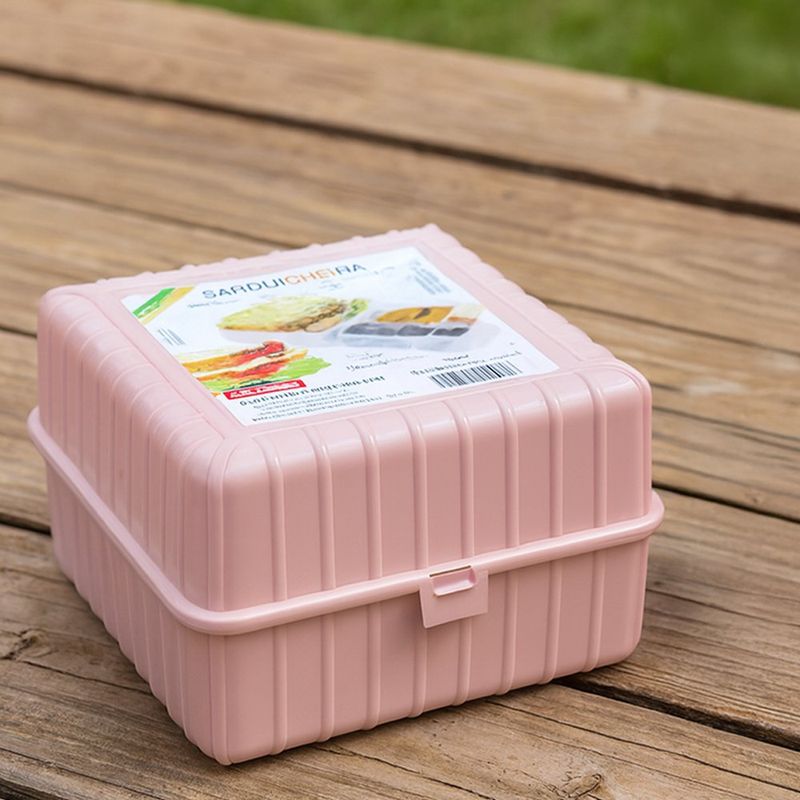 Contenedor de Alimentos Rosa Glitter con Divisiones