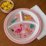Plato con Divisiones 25 Cm para Chicas de Animalitos