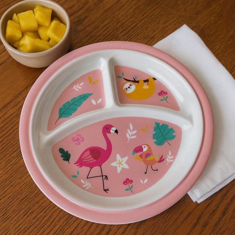 Plato con Divisiones 25 Cm para Chicas de Animalitos