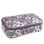 Set de 3 Cosmetiqueras Gris Flores Fresh
