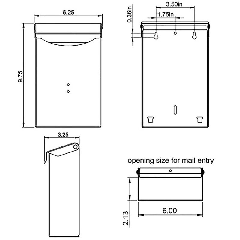 Buzón Clásico de Acero Galvanizado Negro