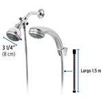 Ducha Cromada Fija y Móvil 3 Plg