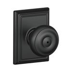 Pomo Ball Negro para Dormitorio con Placa Rectangular