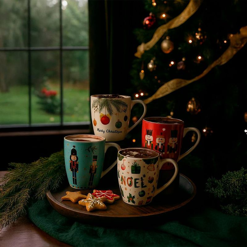 Set de 4 Tazas Navideñas