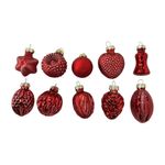 Set de 10 Mini Bombas Navideñas 5 cm Color Rojo