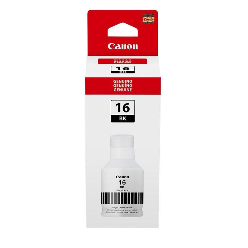 Botella de Tinta Canon GI 16 BK 167 Ml Negro