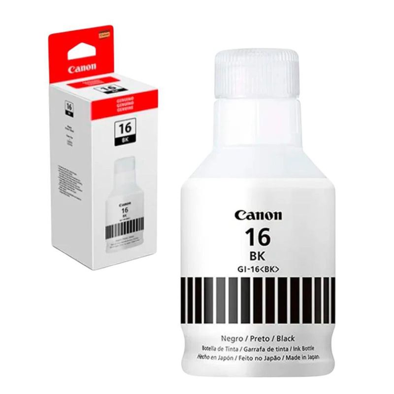 Botella de Tinta Canon GI 16 BK 167 Ml Negro