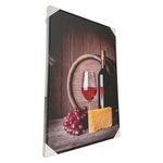 Cuadro Decorativo Vino y Queso con Barril