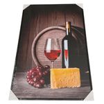 Cuadro Decorativo Vino y Queso con Barril