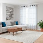 Cortina Voile Blanca y Azul