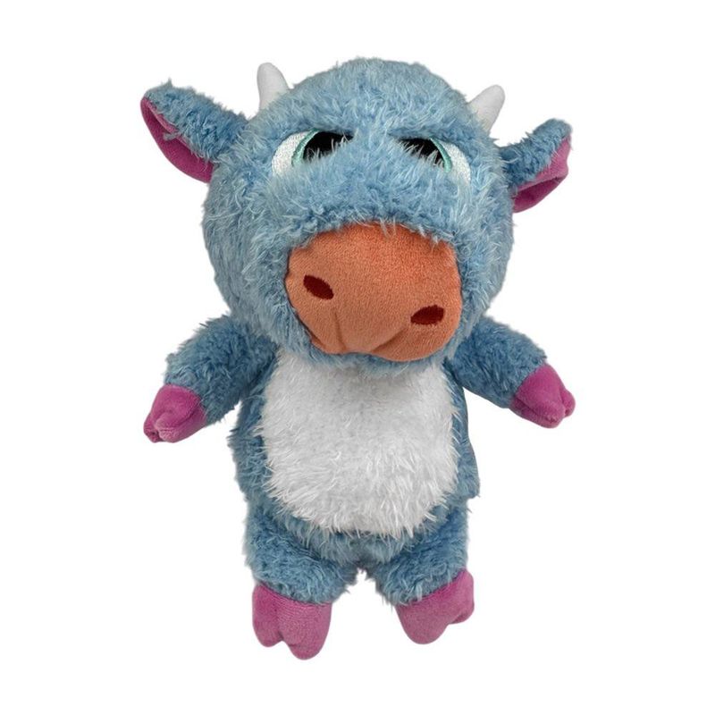 Peluche Amigos Enojones Toro Azul con Detalles Rosas