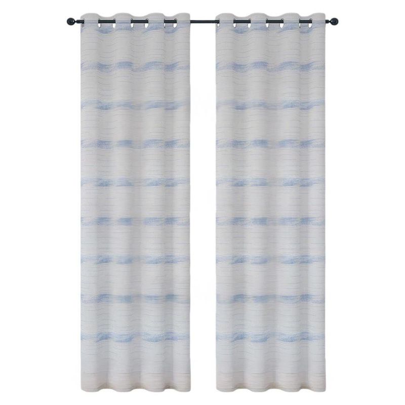 Cortina Voile Blanca y Azul