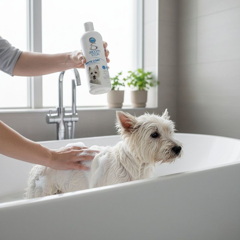 Shampoo y Acondicionador para Perro Pelo Blanco y Claro 480 Ml