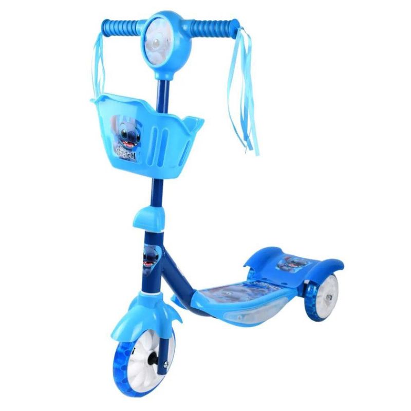 Monopatín de 3 Ruedas con Canasta Diseño Stitch