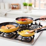 Set de 3 Sartenes Amarillo 18, 22 y 26 Cm