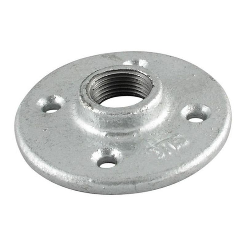 Flange para Inodoro de Acero Galvanizado con Rosca 1/2 Plg para Montaje Fijo
