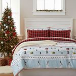 Edredón con Diseño de Villa Navideña Tamaño Full Queen