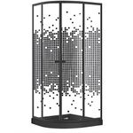 Cabina de Ducha Color Negro 90x192 cm Diseño Curvo