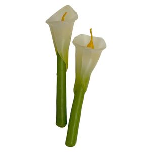 2 Velas de 6 Plg con Forma de Flor Empacada