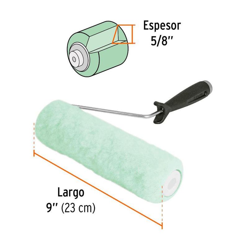 Rodillo de 9 plg con Felpa de 5/8 plg