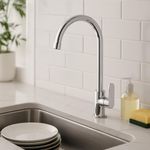 Mezcladora Lavaplatos Cuello Alto Acabado Cromado