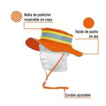 Sombrero Naranja con Cinta Reflectante