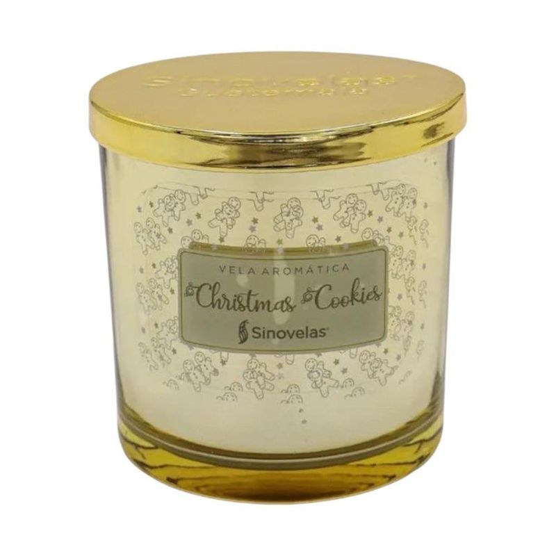 Vela Aromática en Tarro Dorado Christmas Cookies