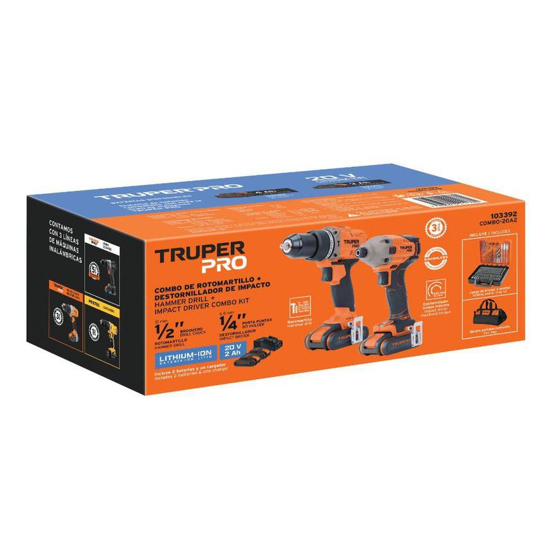 Combo de Rotomartillo y Atornillador de Impacto 20 V