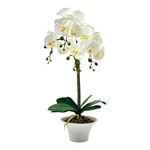 Orquídea Blanca Artificial en Maceta Blanca