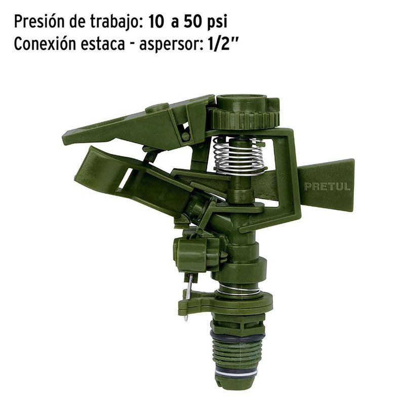 Aspersor Plástico Verde de Pulsación