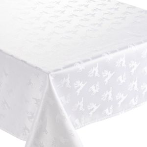 Mantel Rectangular Crema con Diseño de Navidad 180 X 240 Cm