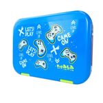 Lonchera Infantil Azul Gamer con Divisiones y Cubiertos Integrados