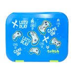 Lonchera Infantil Azul Gamer con Divisiones y Cubiertos Integrados