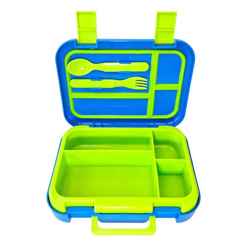 Lonchera Infantil Azul Gamer con Divisiones y Cubiertos Integrados