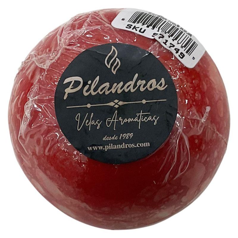 Vela Esférica Roja Alta para Decoración Navideña