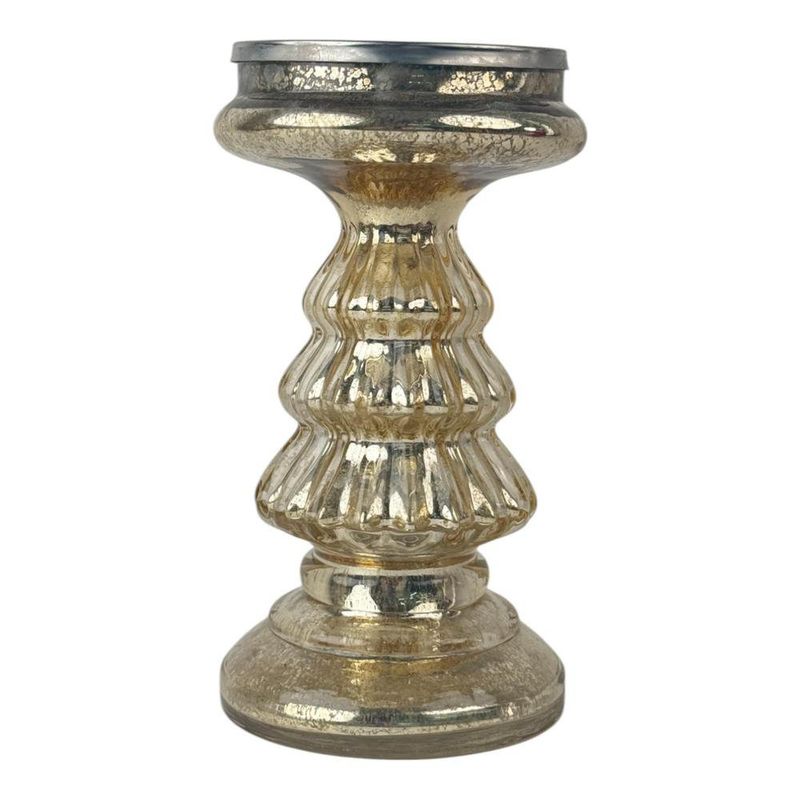 Candelero Decorativo Dorado con Acabado Brillante