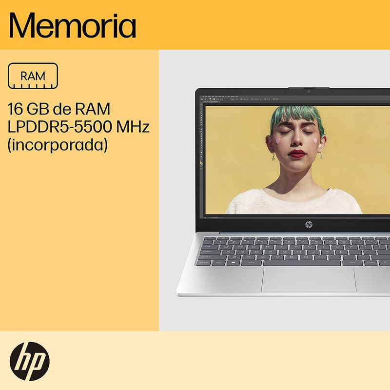 Laptop HP 14-em0021la, AMD Ryzen 5, 16 GB RAM, 512 GB SSD, 14, FHD Windows 11 Home
