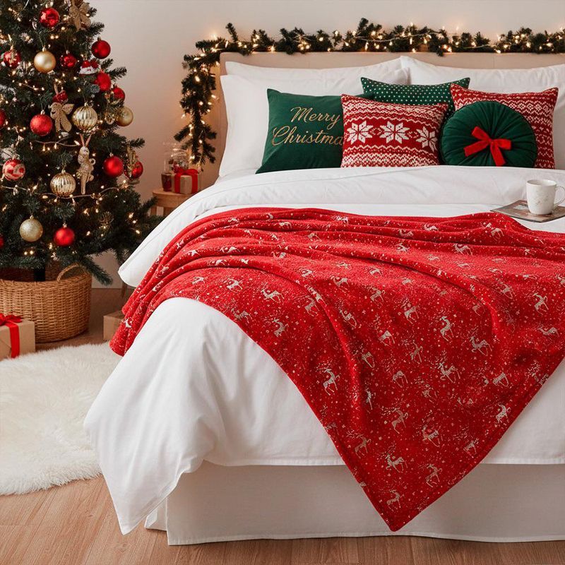 Manta Decorativa Roja Renos 127x152 cm