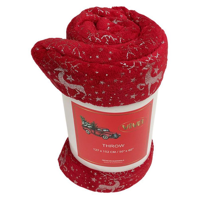 Manta Decorativa Roja Renos 127x152 cm