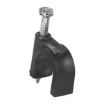 Grapa Negra con Clavo de 10 mm para Cable Redondo