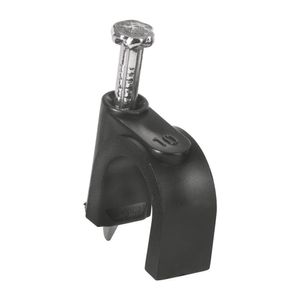 Grapa Negra con Clavo de 10 mm para Cable Redondo