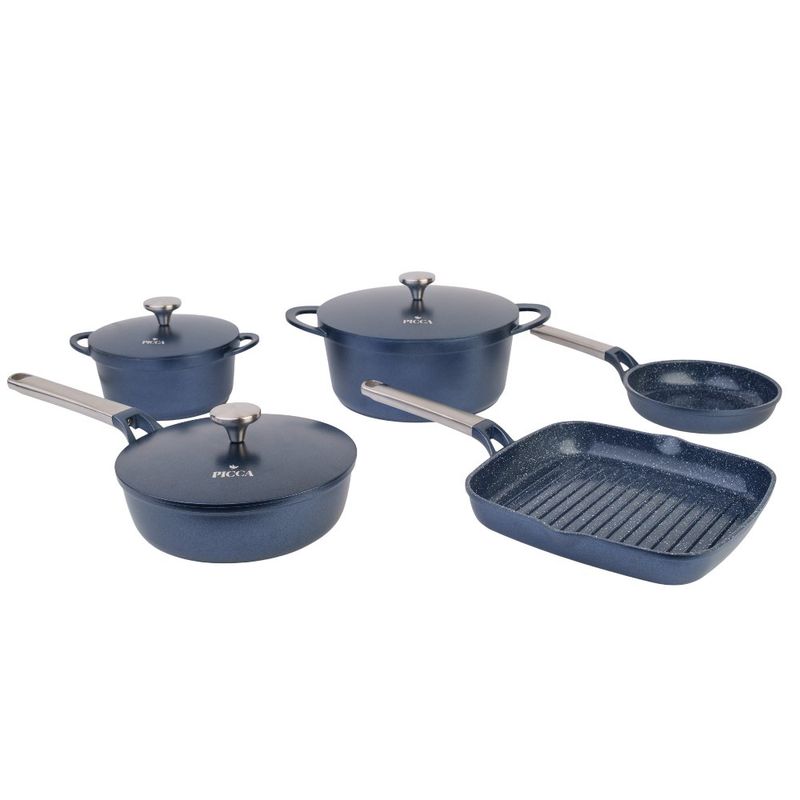 Batería de Cocina Lisboa Azul 8 Piezas Antiadherente